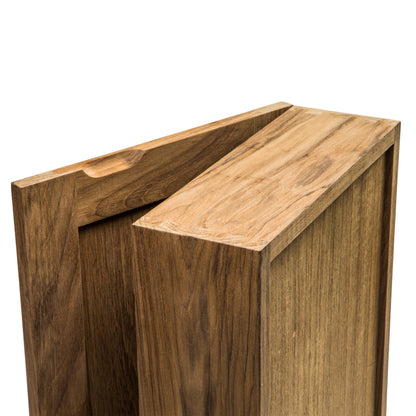 HomeRoots Traditional Solid Teak Hanging Mirrored Medicine Cabinet