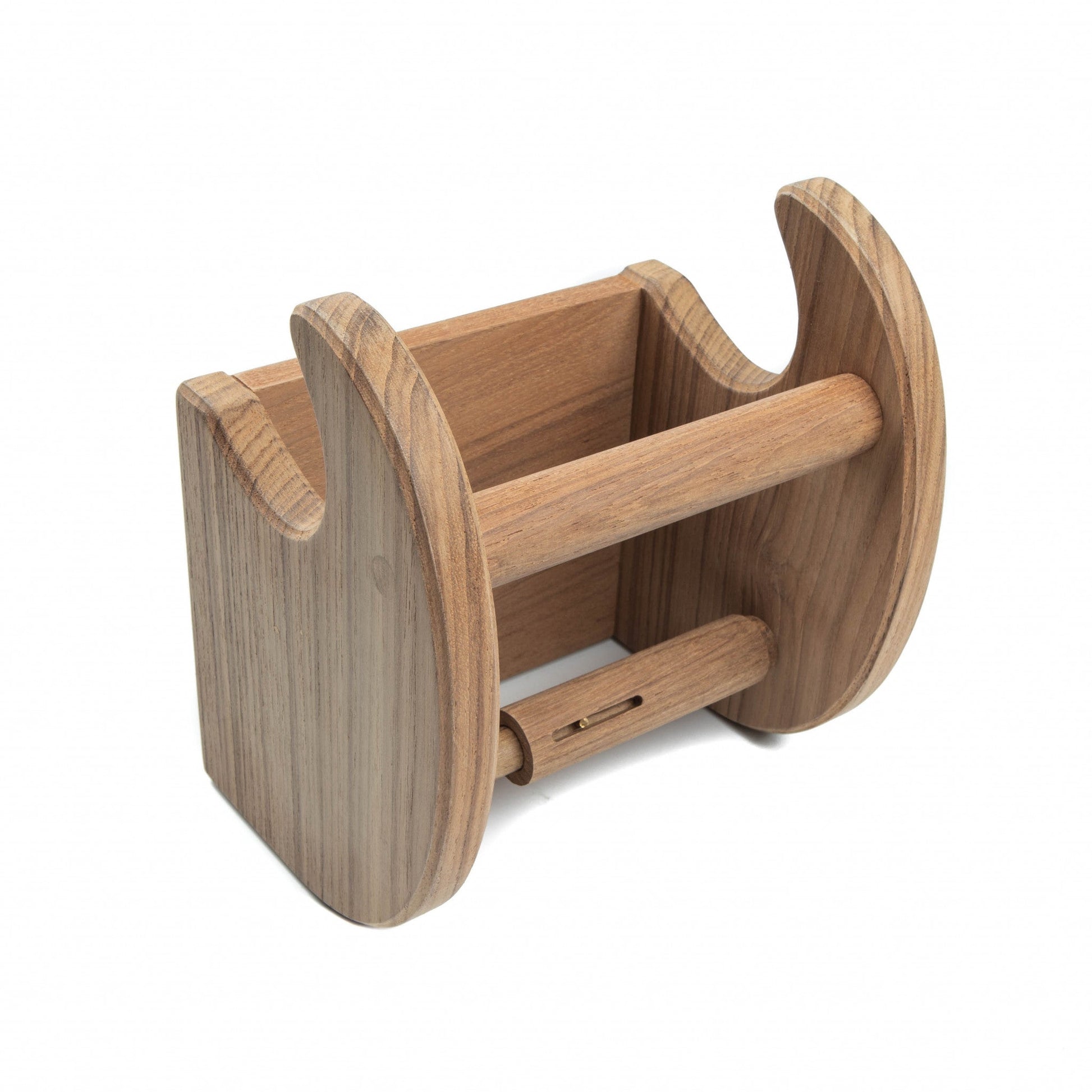 HomeRoots Traditional Solid Teak Magazine and Toilet Paper Holder