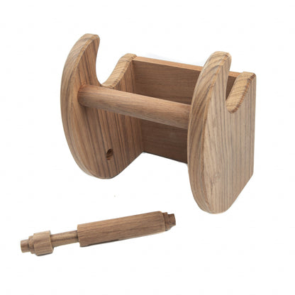 HomeRoots Traditional Solid Teak Magazine and Toilet Paper Holder