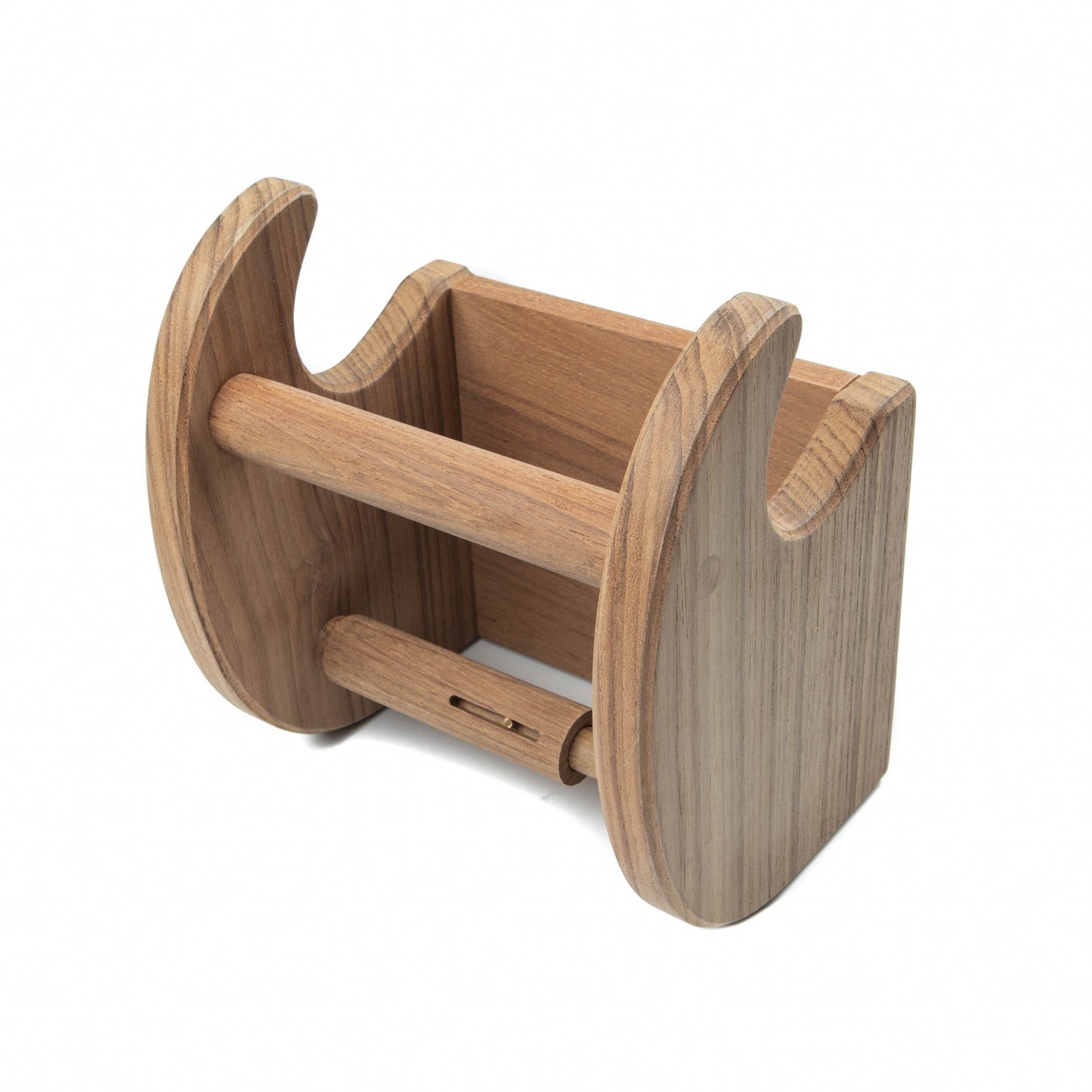 HomeRoots Traditional Solid Teak Magazine and Toilet Paper Holder