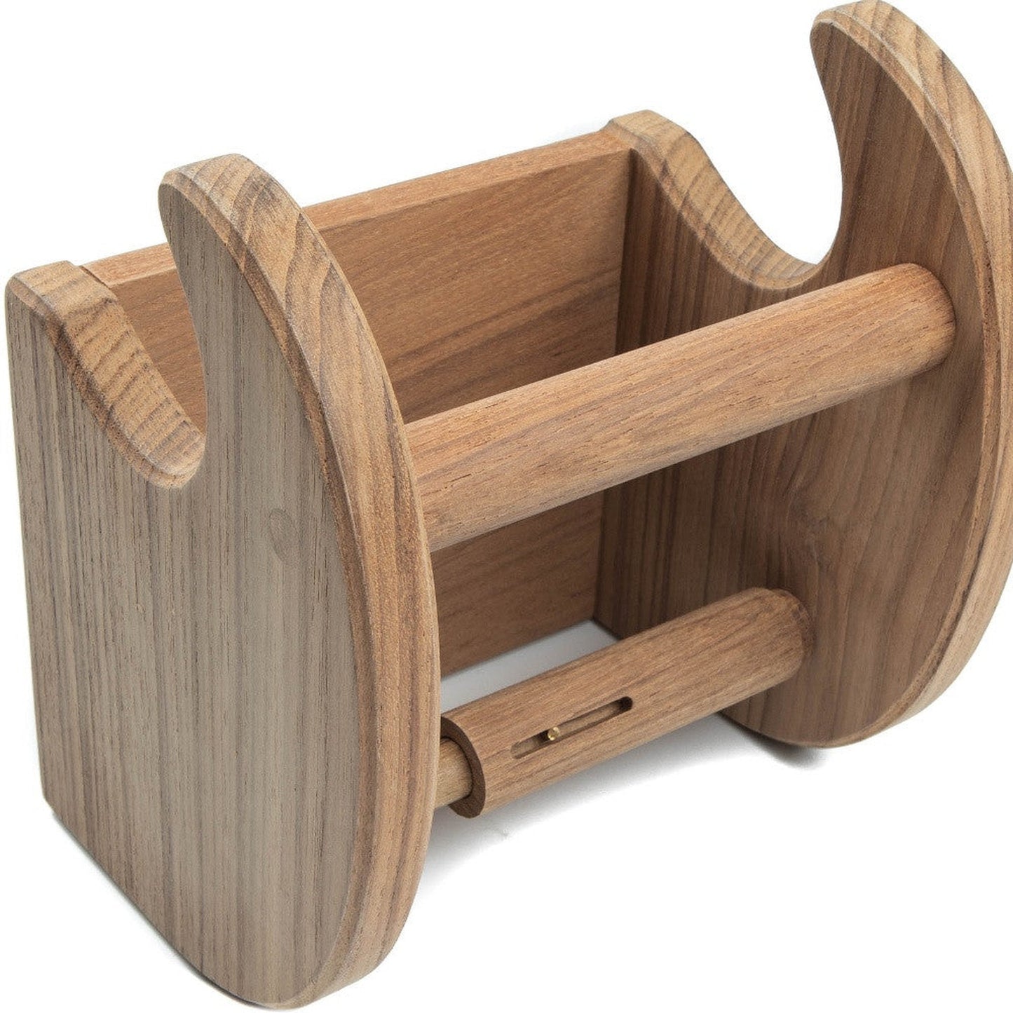 HomeRoots Traditional Solid Teak Magazine and Toilet Paper Holder