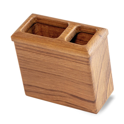 HomeRoots Traditional Solid Teak Rectangular Toothbrush Holder
