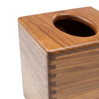 HomeRoots Traditional Solid Teak Square Tissue Box Cover