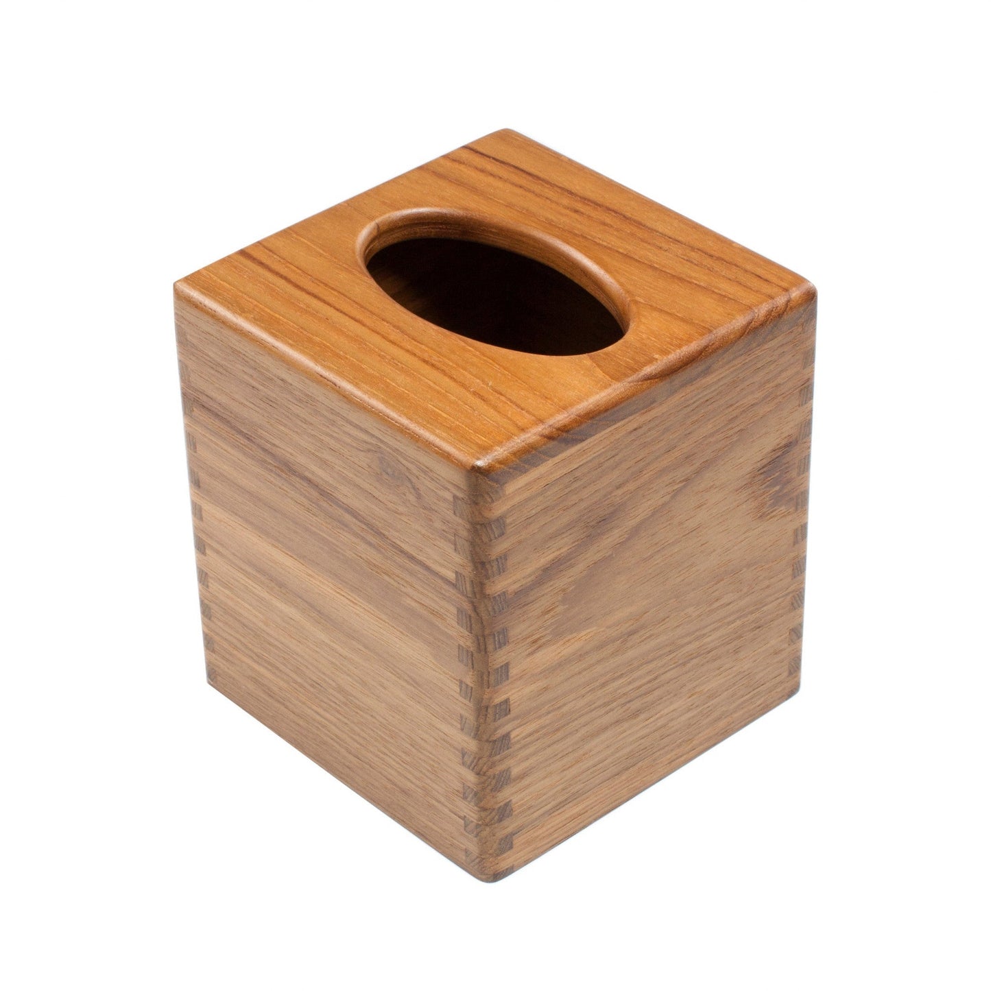 HomeRoots Traditional Solid Teak Square Tissue Box Cover