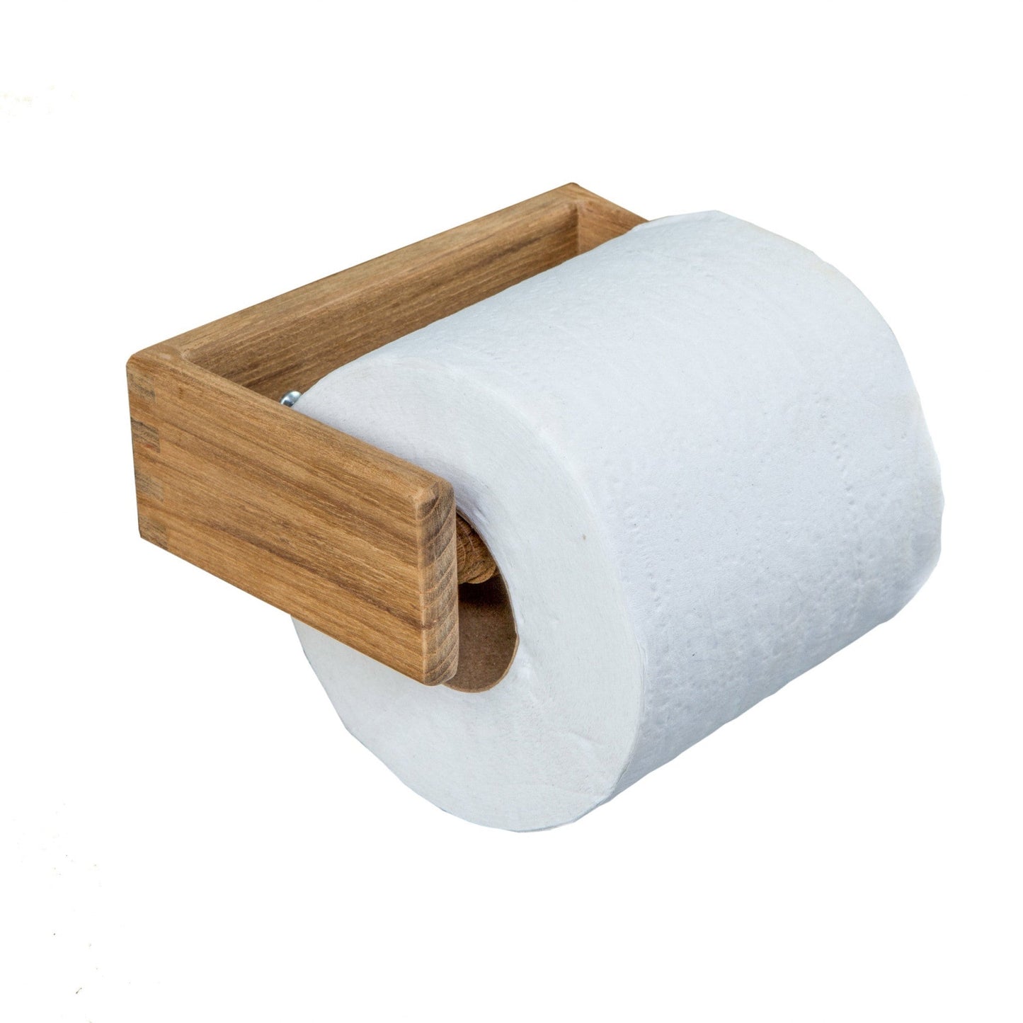 HomeRoots Traditional Solid Teak Wall Mount Toilet Paper Holder