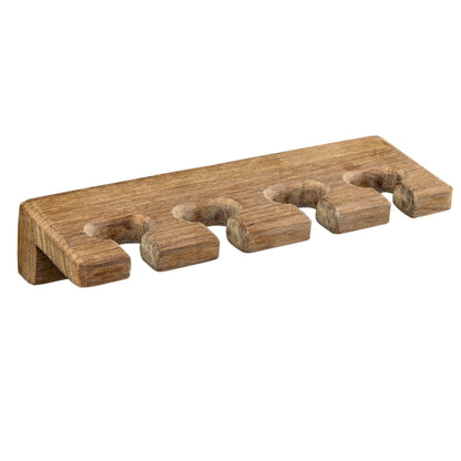 HomeRoots Traditional Solid Teak Wall Mount Toothbrush Holder