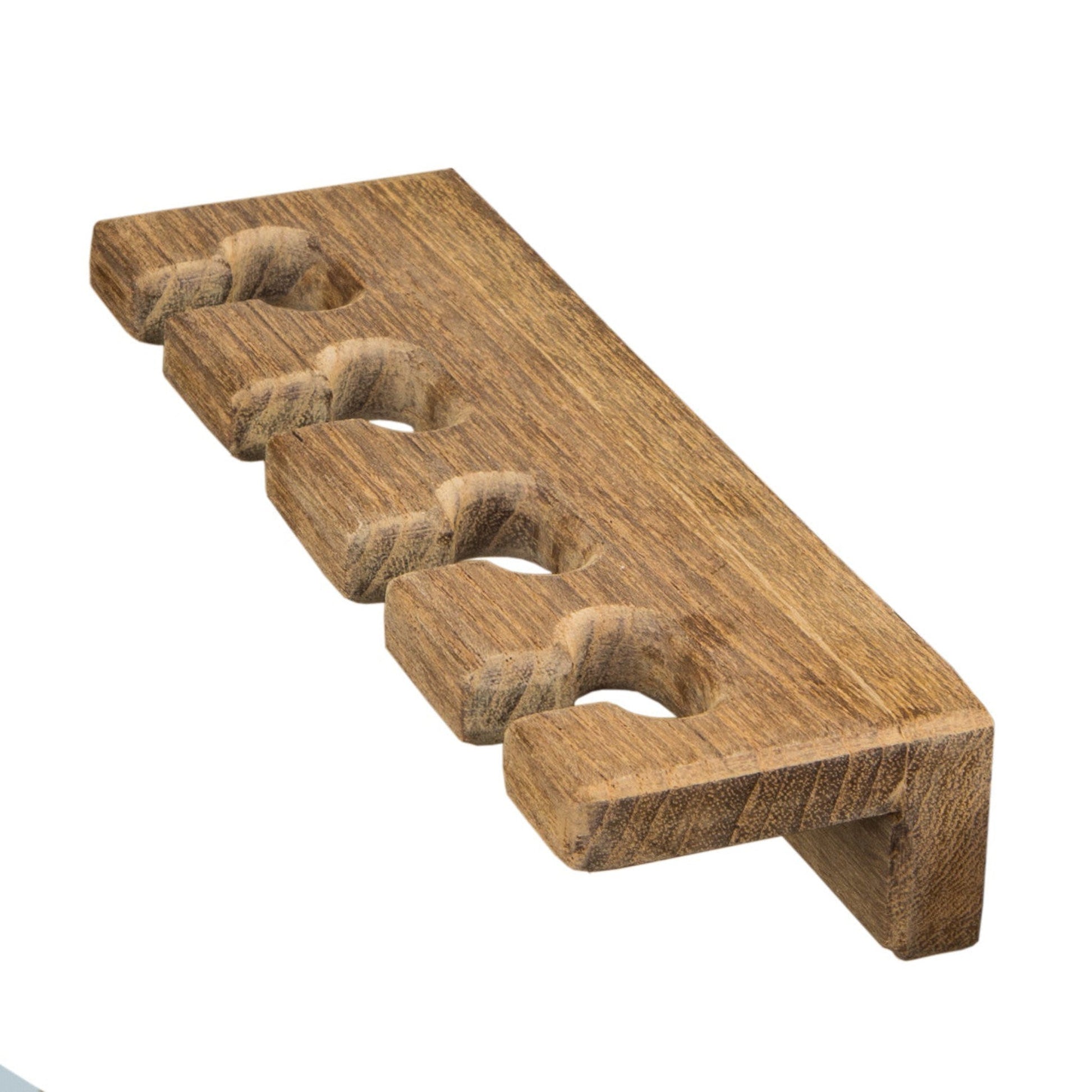 HomeRoots Traditional Solid Teak Wall Mount Toothbrush Holder