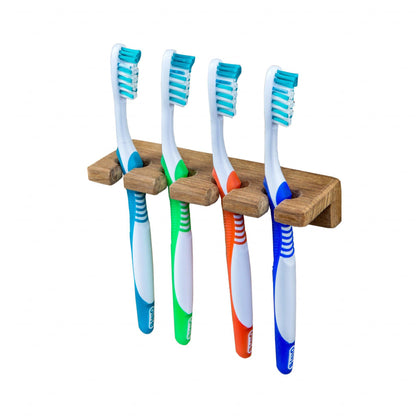 HomeRoots Traditional Solid Teak Wall Mount Toothbrush Holder
