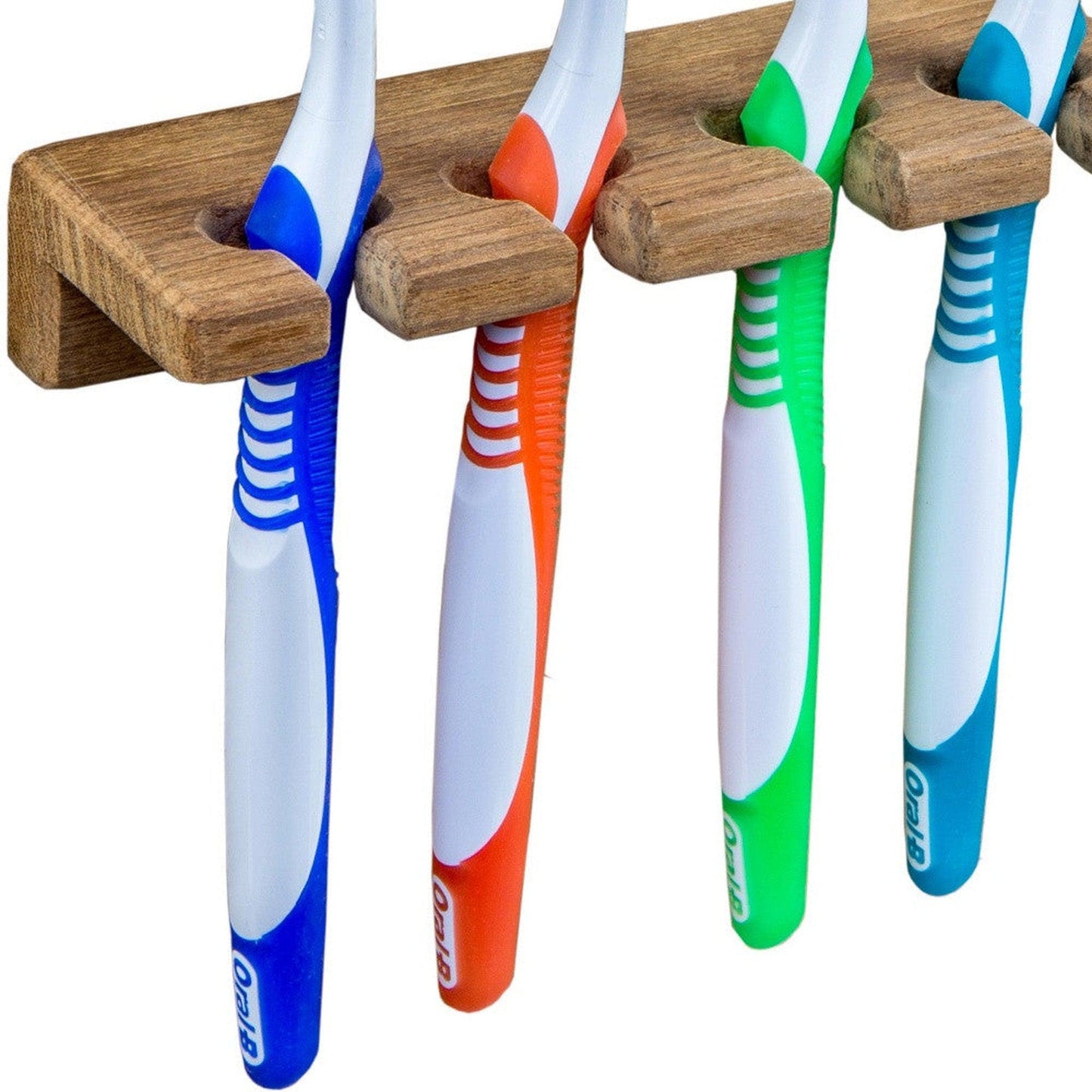 HomeRoots Traditional Solid Teak Wall Mount Toothbrush Holder