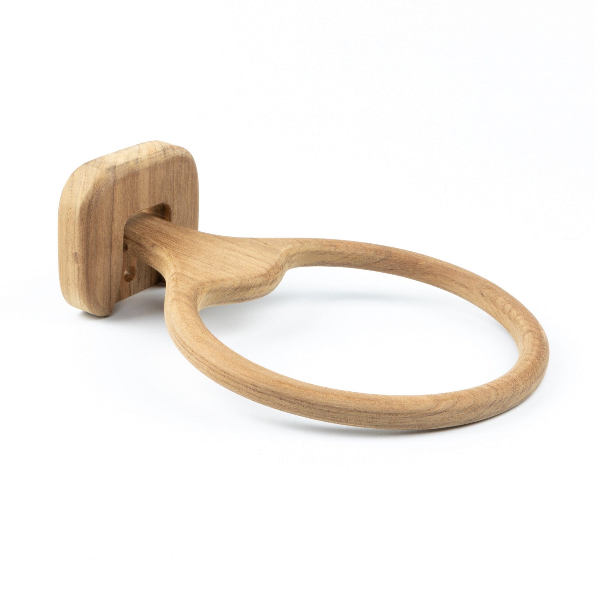 HomeRoots Traditional Solid Teak Wall Mount Towel Ring