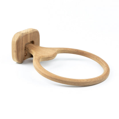 HomeRoots Traditional Solid Teak Wall Mount Towel Ring