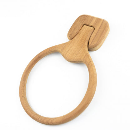 HomeRoots Traditional Solid Teak Wall Mount Towel Ring
