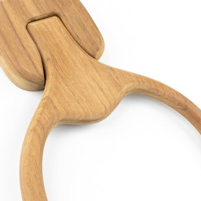 HomeRoots Traditional Solid Teak Wall Mount Towel Ring