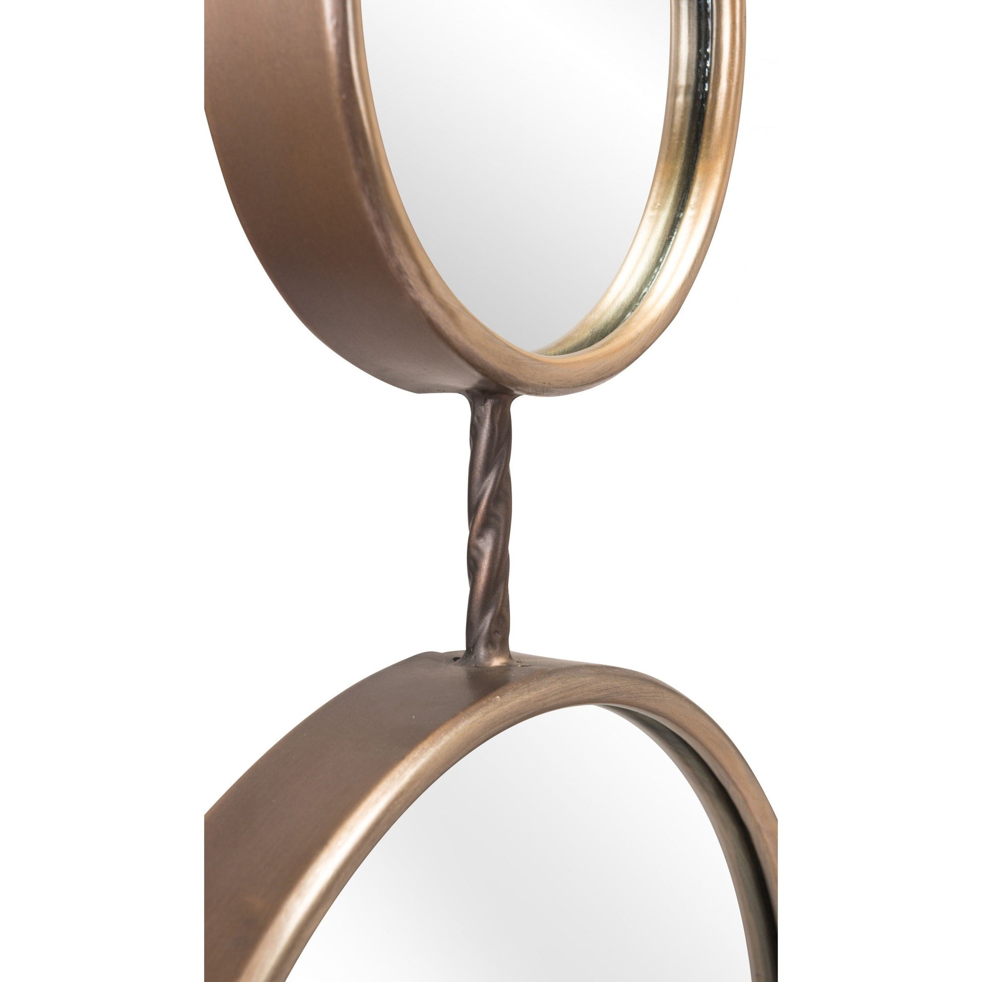 HomeRoots Two Part Gold Hanging Mirror