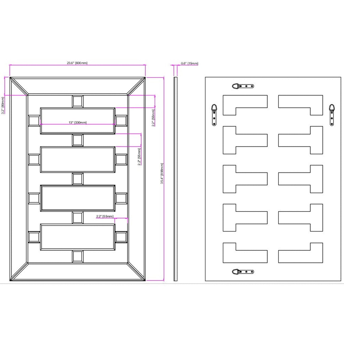 HomeRoots United Square Wall Mirror