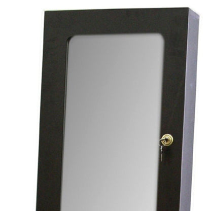 HomeRoots Universal Brown Standing Mirror with Jewelry Storage