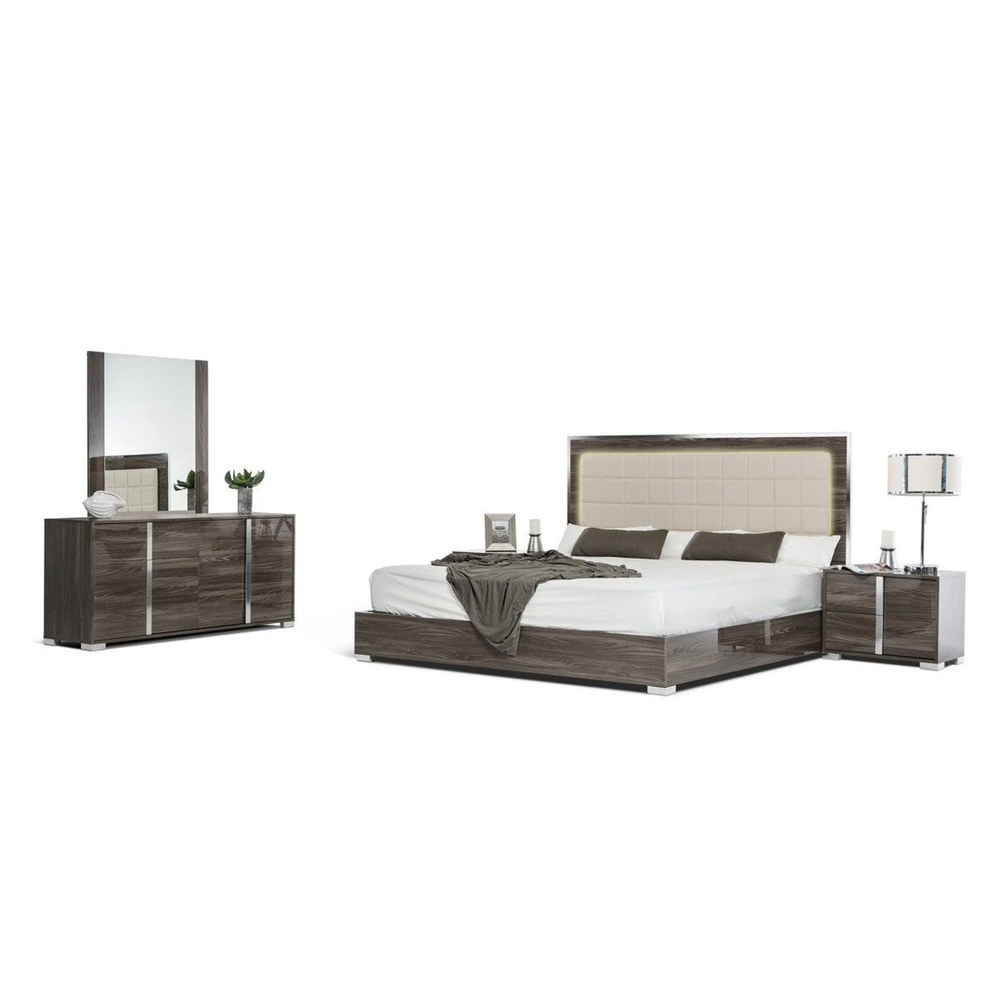 HomeRoots Updated Rustic Gray Wash and Chrome Cabinet With Three Drawer