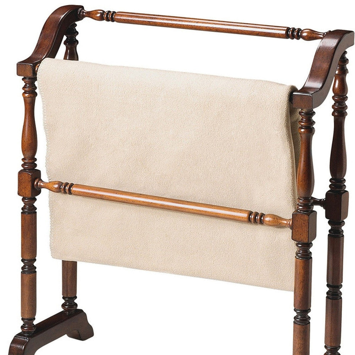 HomeRoots Vintage Blanket Stand in Deep Cherry Finish