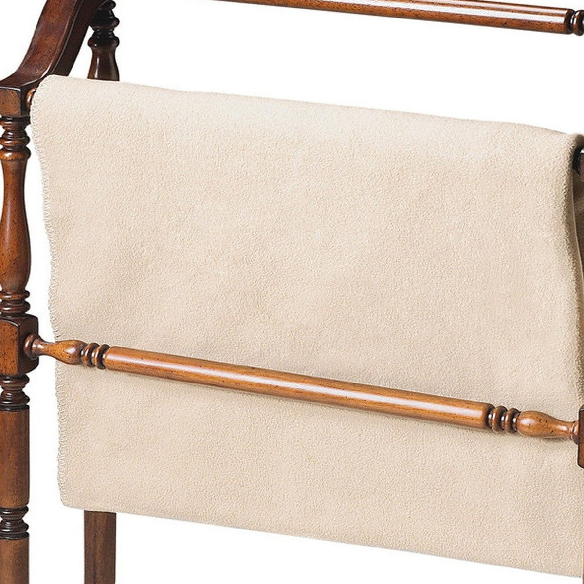 HomeRoots Vintage Blanket Stand in Deep Cherry Finish
