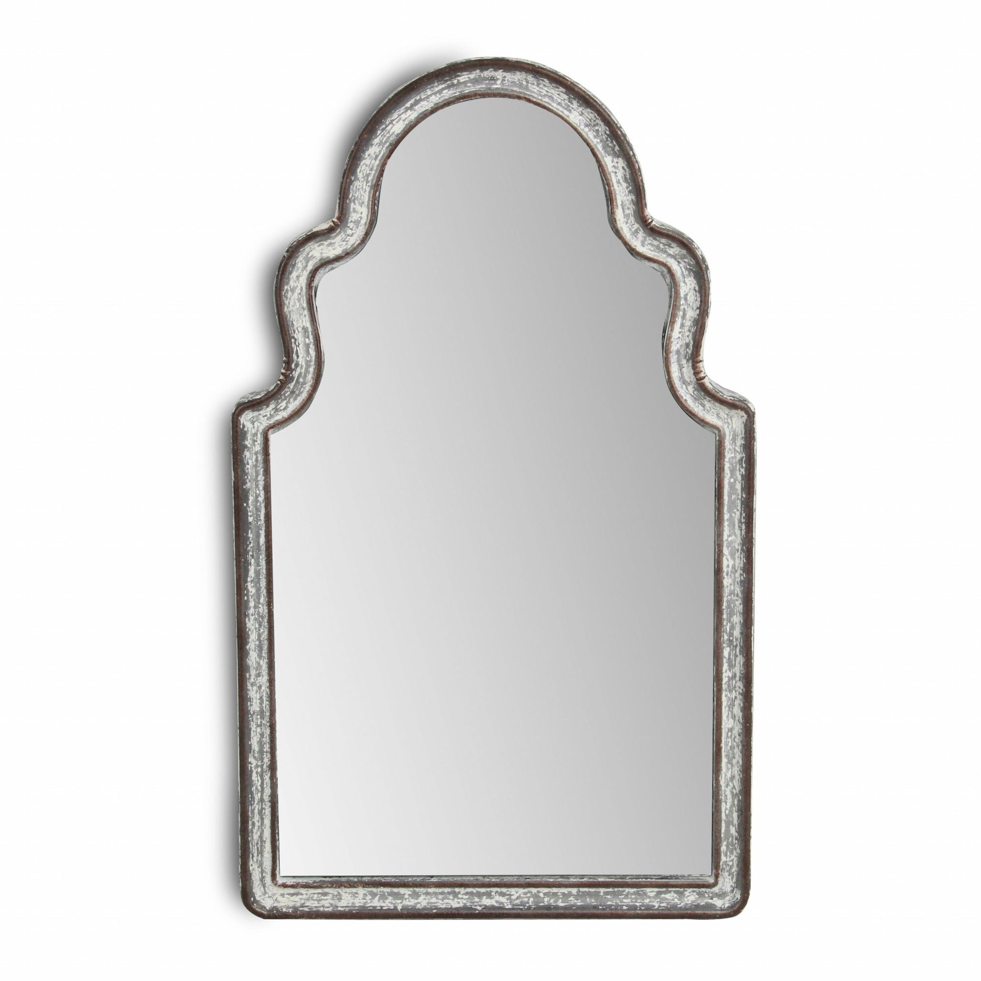 HomeRoots Vintage Curved Gray Wall Mirror