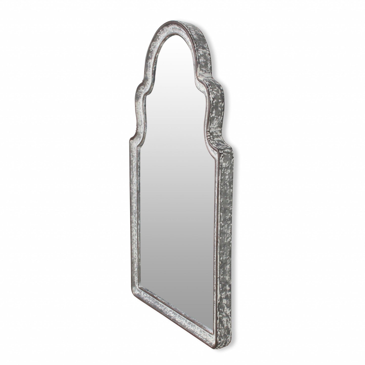 HomeRoots Vintage Curved Gray Wall Mirror