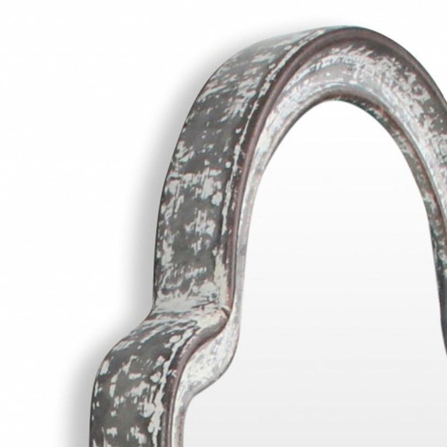 HomeRoots Vintage Curved Gray Wall Mirror