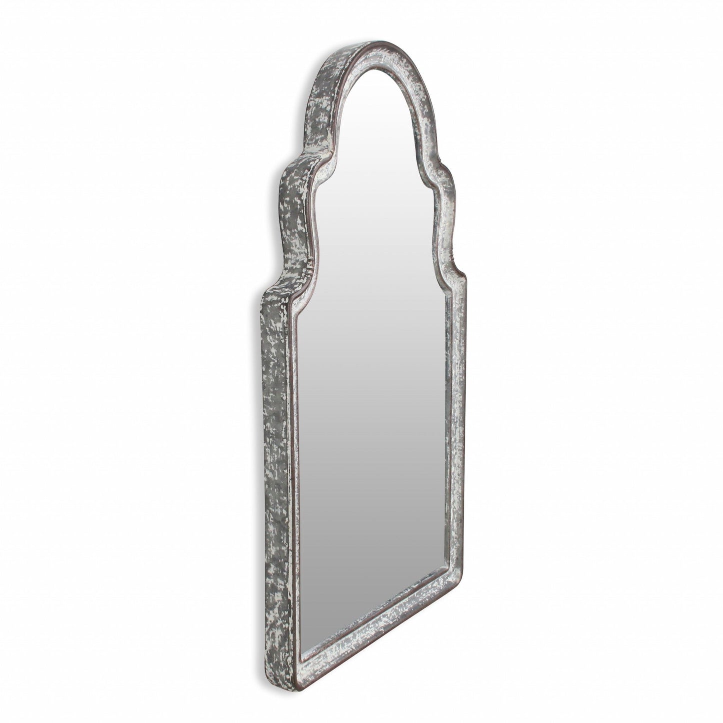 HomeRoots Vintage Curved Gray Wall Mirror