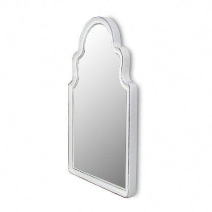 HomeRoots Vintage Curved White Wall Mirror
