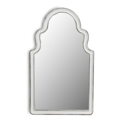HomeRoots Vintage Curved White Wall Mirror