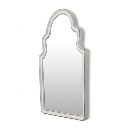 HomeRoots Vintage Curved White Wall Mirror