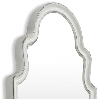 HomeRoots Vintage Curved White Wall Mirror