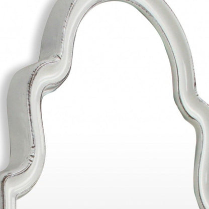 HomeRoots Vintage Curved White Wall Mirror