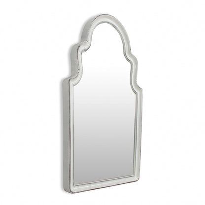 HomeRoots Vintage Curved White Wall Mirror