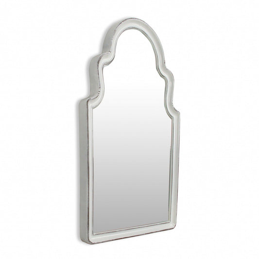 HomeRoots Vintage Curved White Wall Mirror