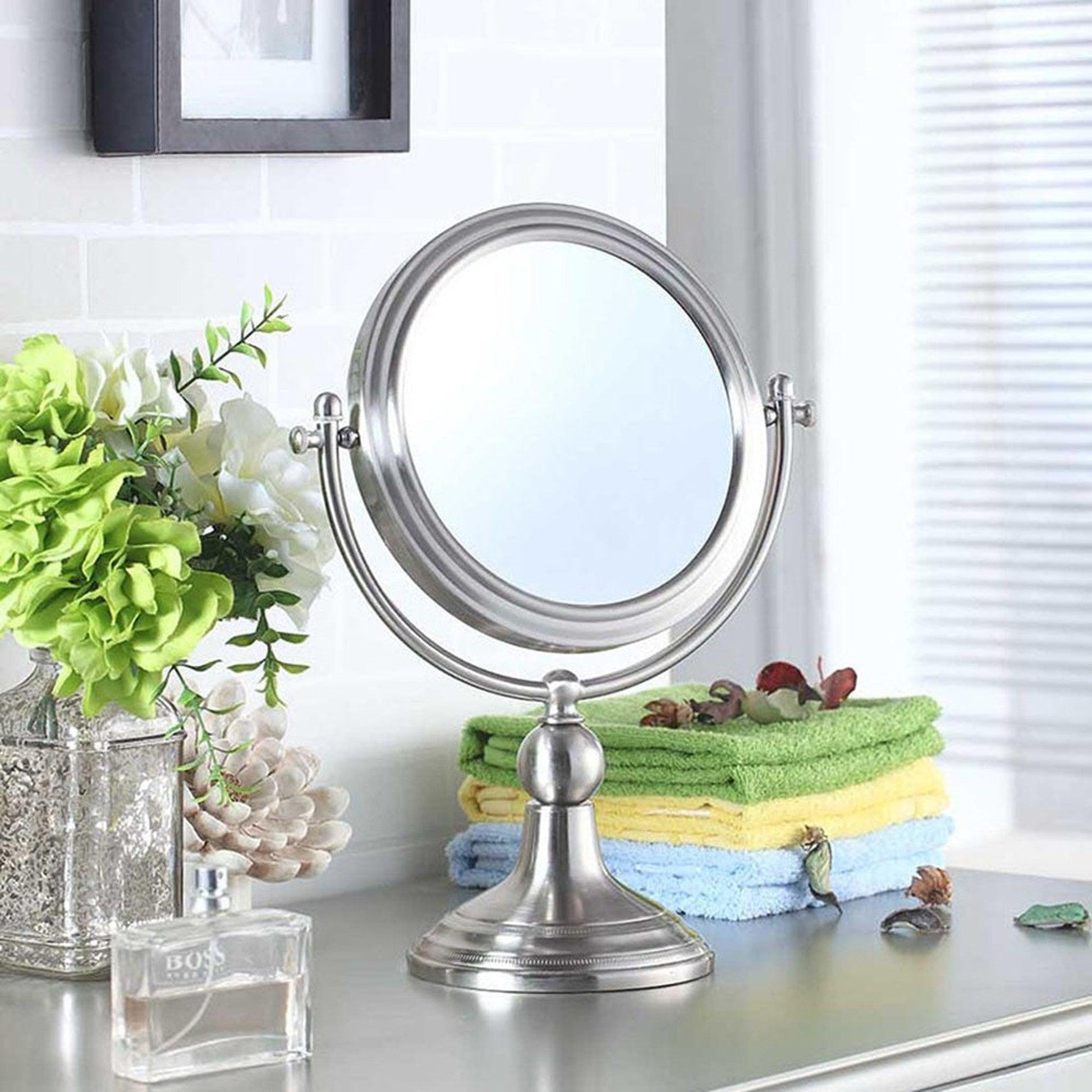 HomeRoots Vintage Rotating Chrome 3X Magnification Vanity Mirror