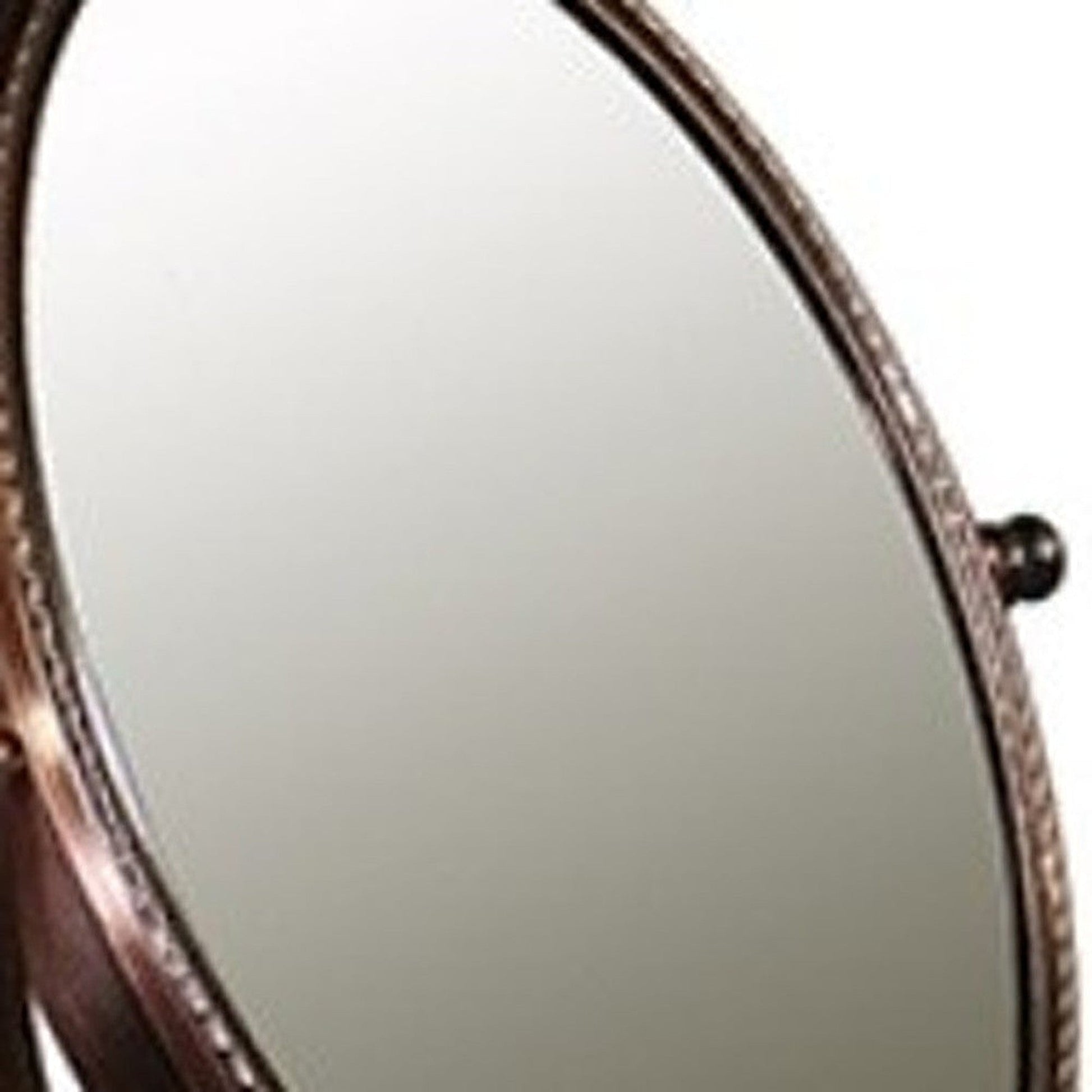 HomeRoots Vintage Style Copper 3X Magnification Vanity Mirror