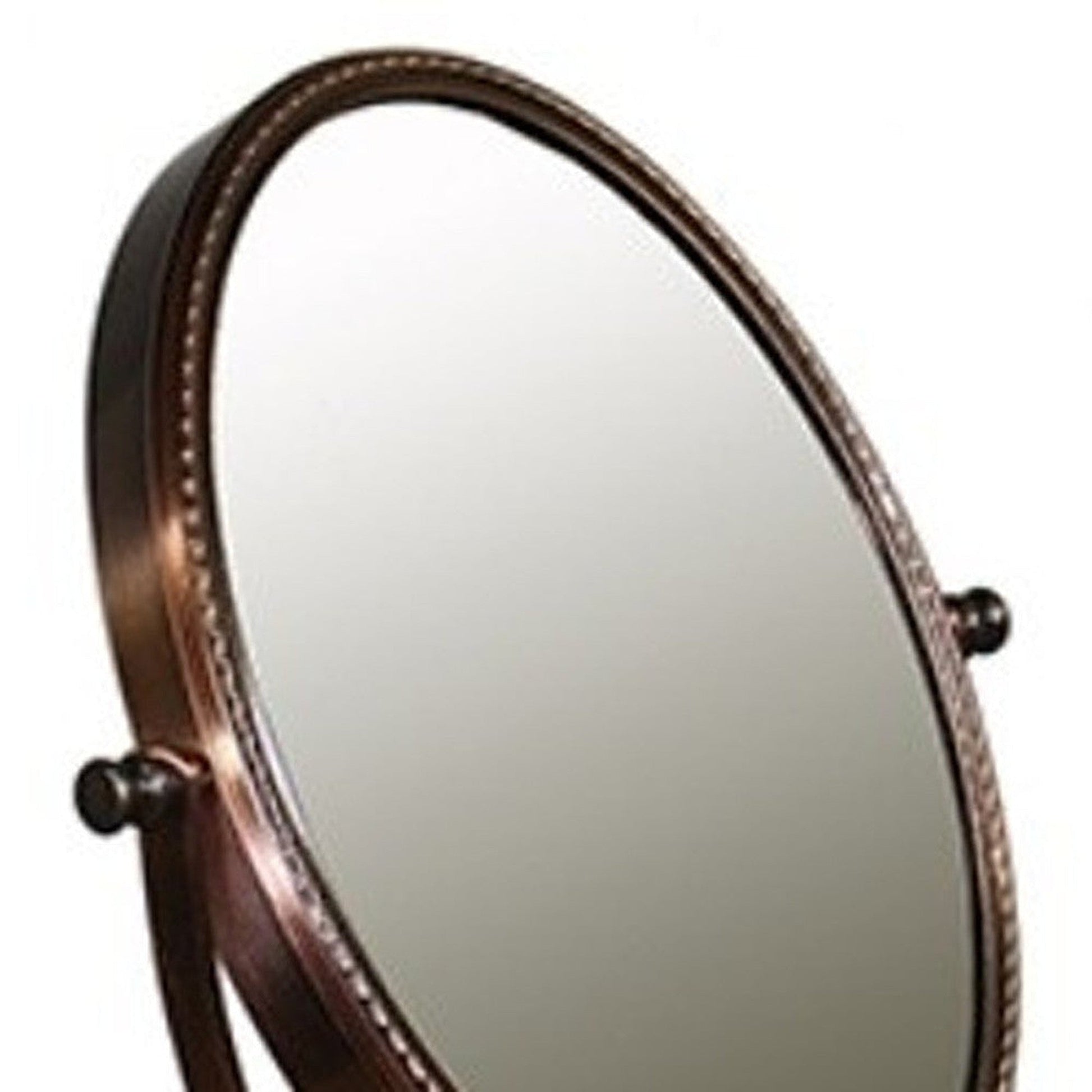 HomeRoots Vintage Style Copper 7X Magnification Vanity Mirror