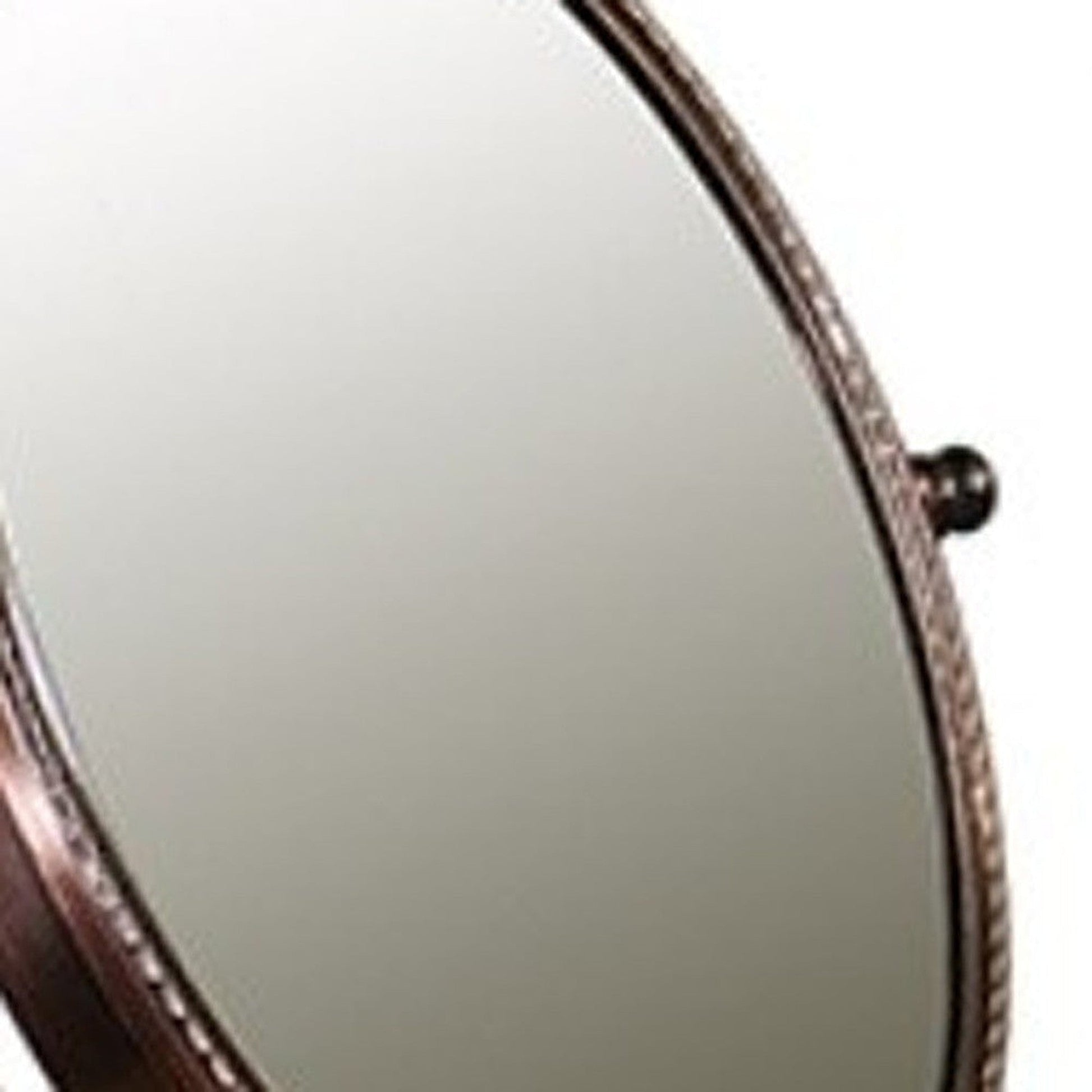 HomeRoots Vintage Style Copper 7X Magnification Vanity Mirror