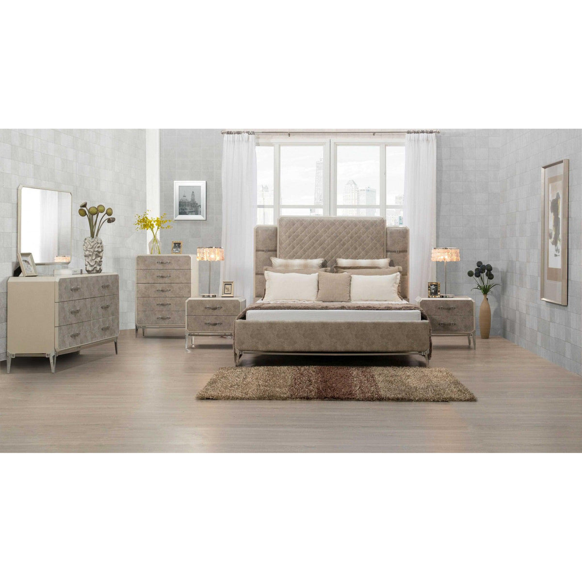 HomeRoots Wall Mirror With Vintage Beige Finish