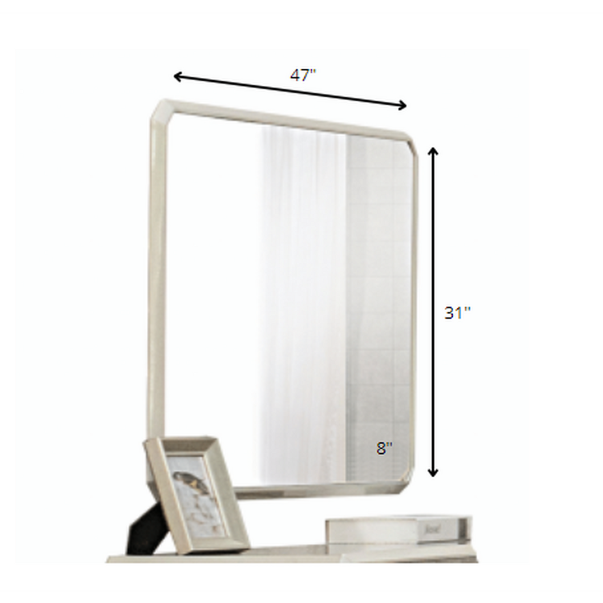 HomeRoots Wall Mirror With Vintage Beige Finish