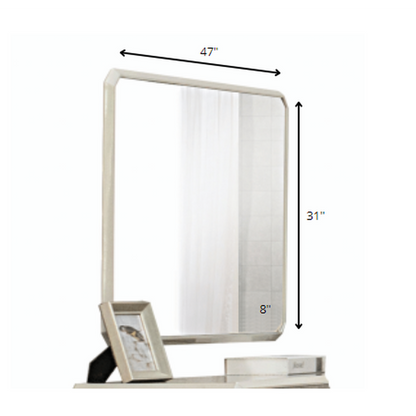 HomeRoots Wall Mirror With Vintage Beige Finish