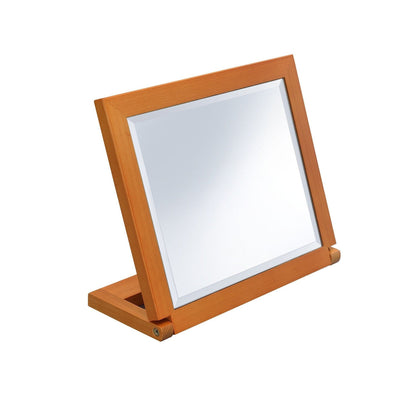 HomeRoots Walnut Finish Rectangle Adjustable Vanity Mirror