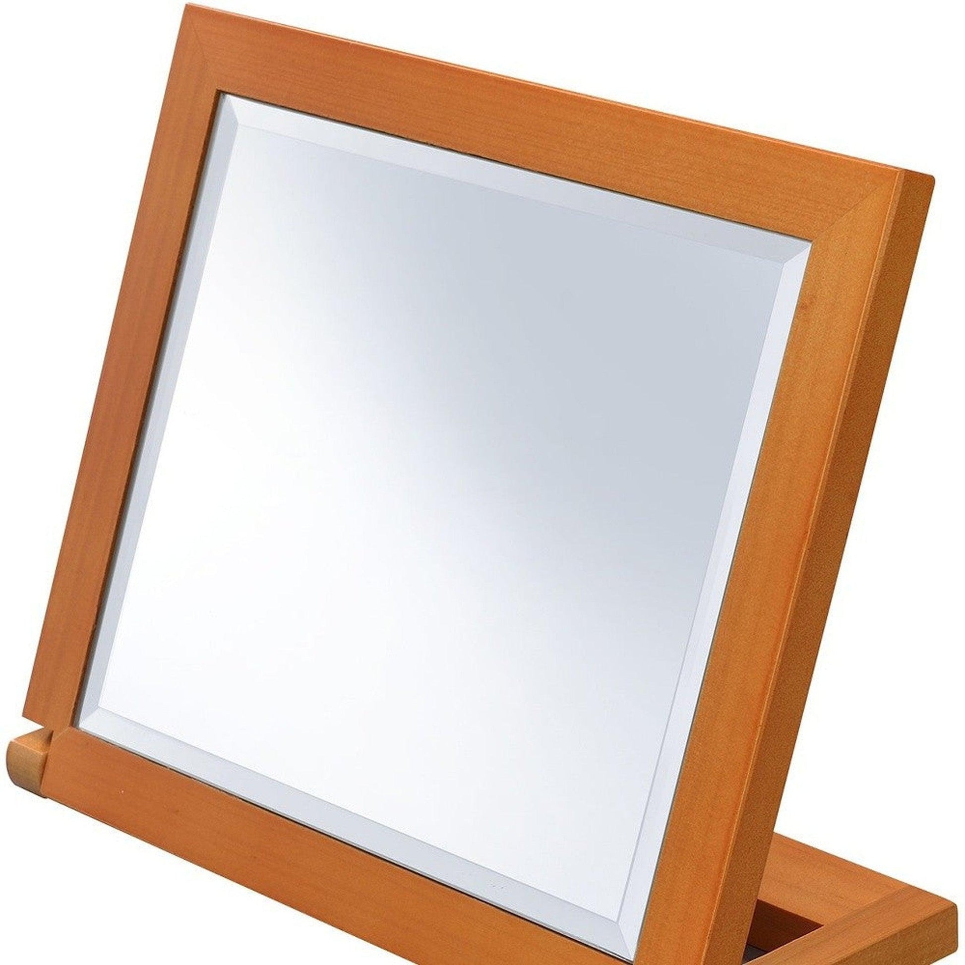 HomeRoots Walnut Finish Rectangle Adjustable Vanity Mirror