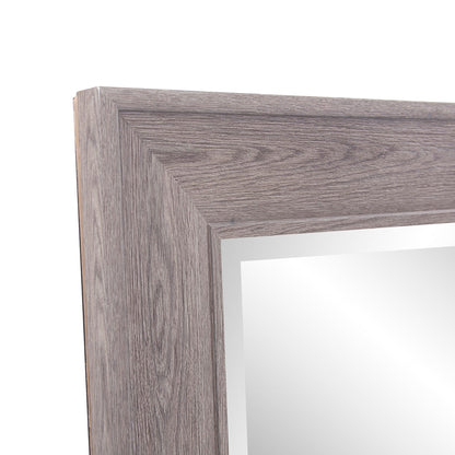 HomeRoots Warm Gray Faux Wood Beveled Rectangular Mirror