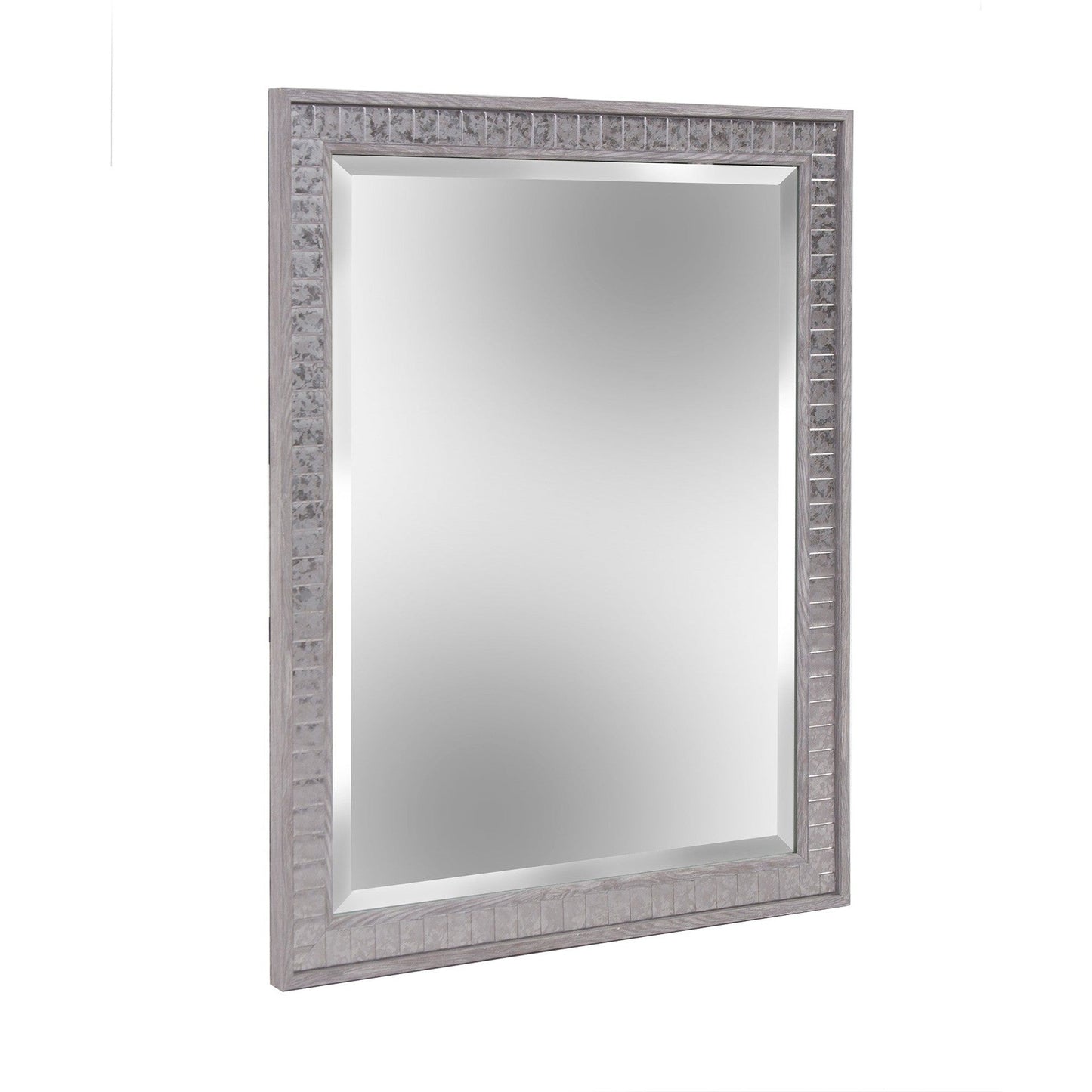 HomeRoots Warm Gray Faux Wood Rectangle Mirror