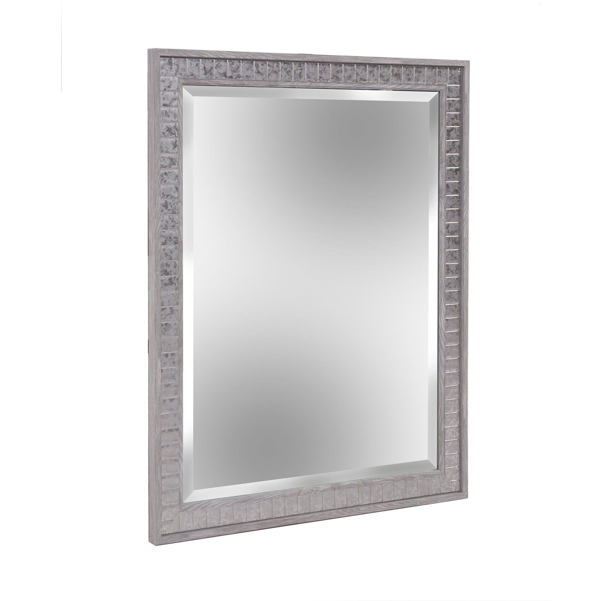 HomeRoots Warm Gray Faux Wood Rectangle Mirror