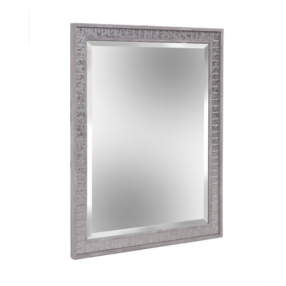 HomeRoots Warm Gray Faux Wood Rectangle Mirror