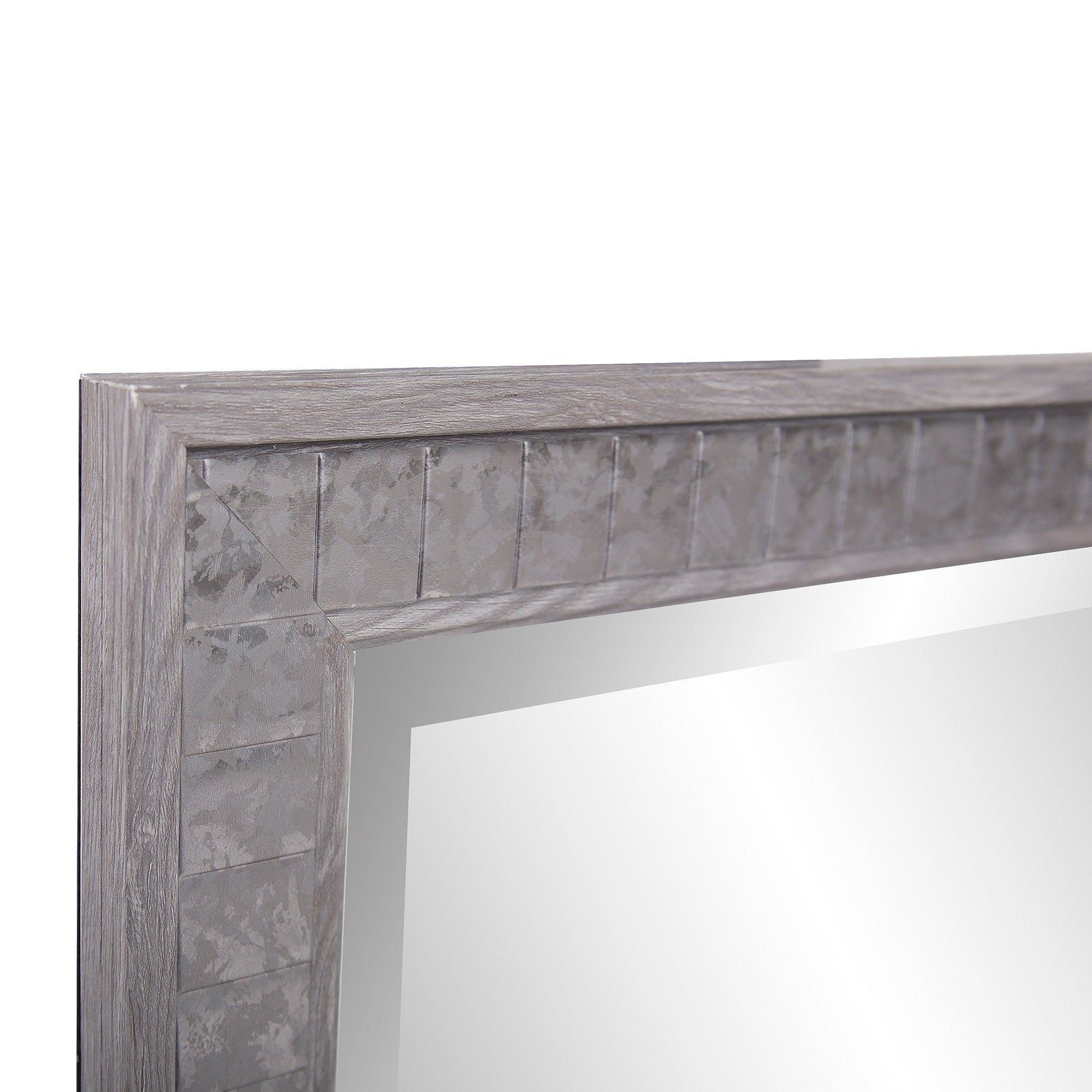 HomeRoots Warm Gray Faux Wood Rectangle Mirror