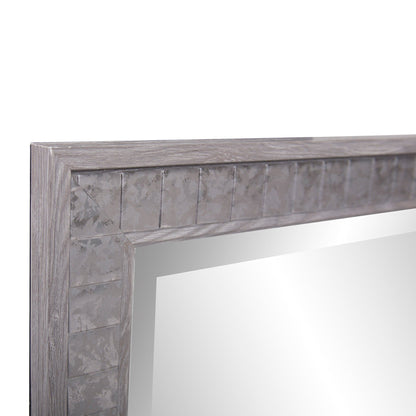 HomeRoots Warm Gray Faux Wood Rectangle Mirror