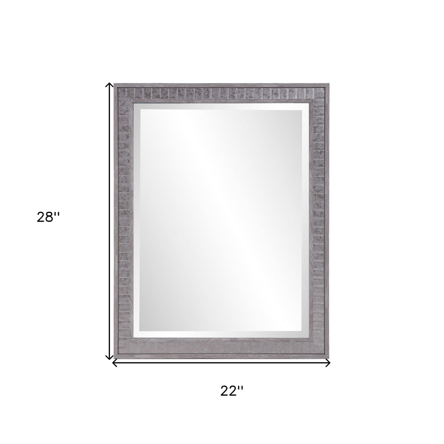 HomeRoots Warm Gray Faux Wood Rectangle Mirror